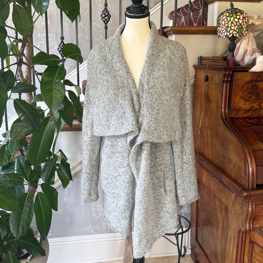 EILEEN FISHER speckled wool cardigan, extra large, excellent condition grey - Picture 2 of 12